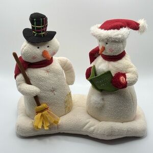 VTG 2003 Hallmark  Mr And Mrs Snowman Animated Dancing Singing Plush READ FLAW